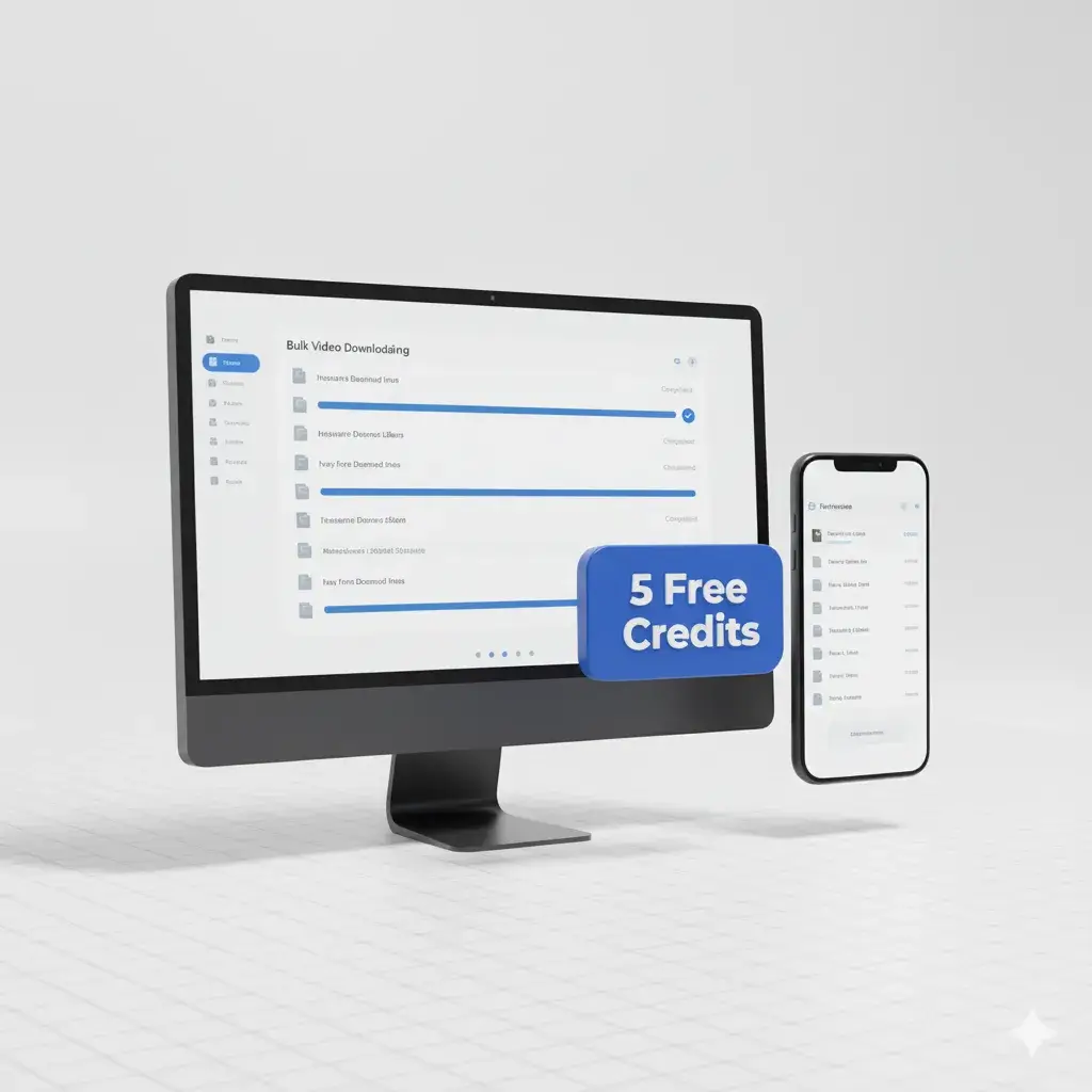 Bulk Download with 5 FREE Daily Credits promotional graphic